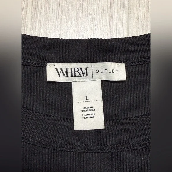 White House Black Market Black Button-Accent Tee - Picture 3 of 8